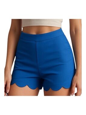 Iltm, I Love Tyler Madison Shorts, Scalloped Techno, blue, stretch Sz S NWTS 🇨🇦